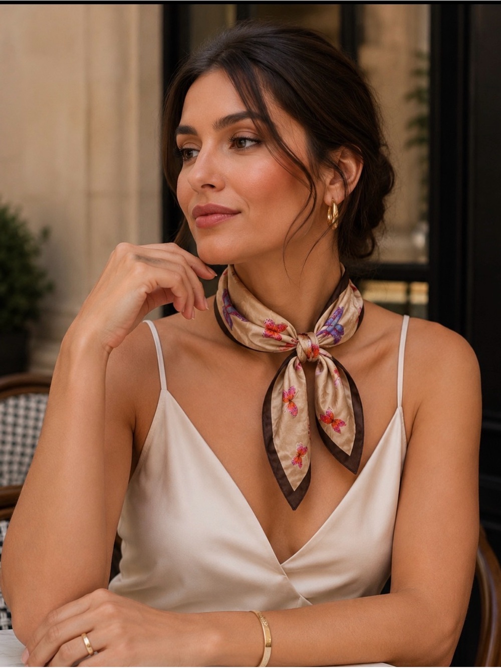 Hanae Mori Butterfly scarf